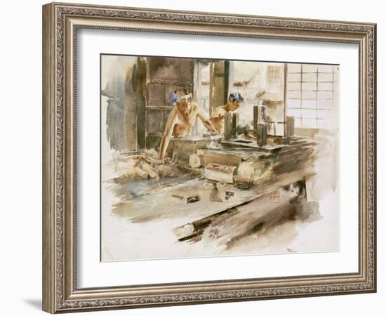 Japanese Woodcarvers, C.1891-Robert Frederick Blum-Framed Giclee Print