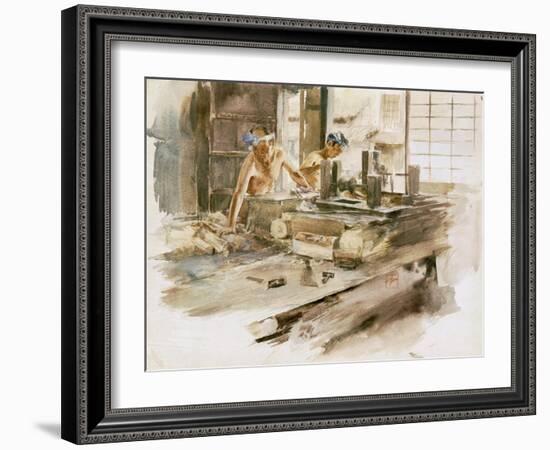 Japanese Woodcarvers, C.1891-Robert Frederick Blum-Framed Giclee Print