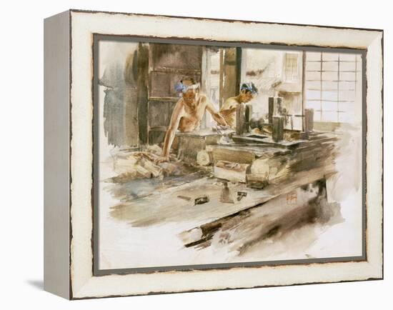 Japanese Woodcarvers, C.1891-Robert Frederick Blum-Framed Premier Image Canvas