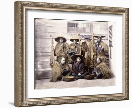 Japanese Yakonin in Dress of Ceremony, C.1868-Felice Beato-Framed Giclee Print