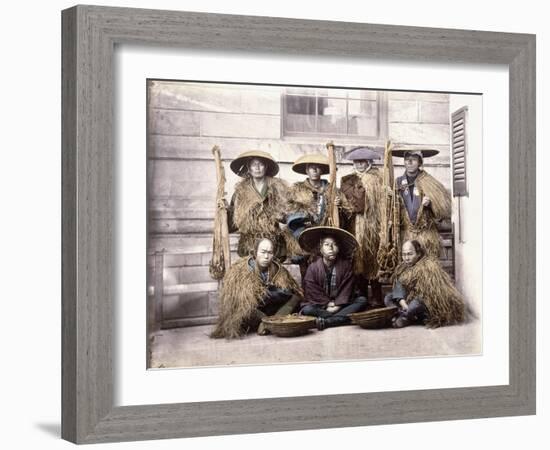 Japanese Yakonin in Dress of Ceremony, C.1868-Felice Beato-Framed Giclee Print