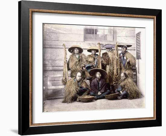 Japanese Yakonin in Dress of Ceremony, C.1868-Felice Beato-Framed Giclee Print