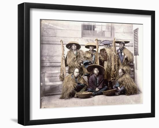 Japanese Yakonin in Dress of Ceremony, C.1868-Felice Beato-Framed Giclee Print