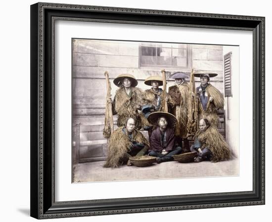 Japanese Yakonin in Dress of Ceremony, C.1868-Felice Beato-Framed Giclee Print