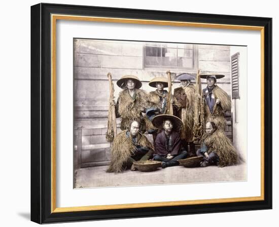 Japanese Yakonin in Dress of Ceremony, C.1868-Felice Beato-Framed Giclee Print