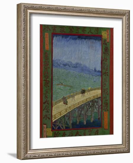 Japonaiserie: The Bridge in the Rain (after Hiroshige), Paris, 1887-Vincent van Gogh-Framed Giclee Print