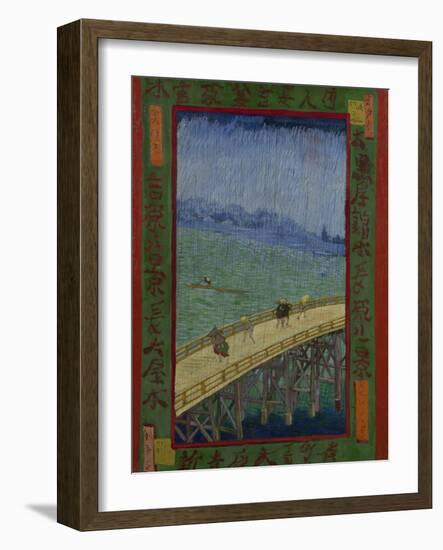 Japonaiserie: The Bridge in the Rain (after Hiroshige), Paris, 1887-Vincent van Gogh-Framed Giclee Print