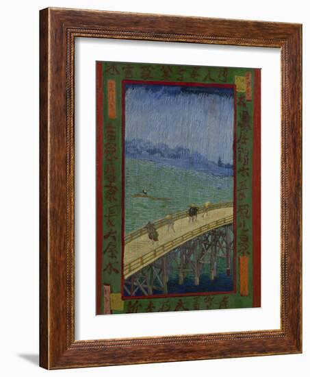 Japonaiserie: The Bridge in the Rain (after Hiroshige), Paris, 1887-Vincent van Gogh-Framed Giclee Print