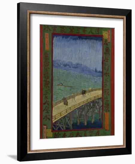 Japonaiserie: The Bridge in the Rain (after Hiroshige), Paris, 1887-Vincent van Gogh-Framed Giclee Print