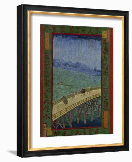 Japonaiserie: The Bridge in the Rain (after Hiroshige), Paris, 1887-Vincent van Gogh-Framed Giclee Print