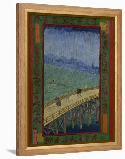 Japonaiserie: The Bridge in the Rain (after Hiroshige), Paris, 1887-Vincent van Gogh-Framed Premier Image Canvas