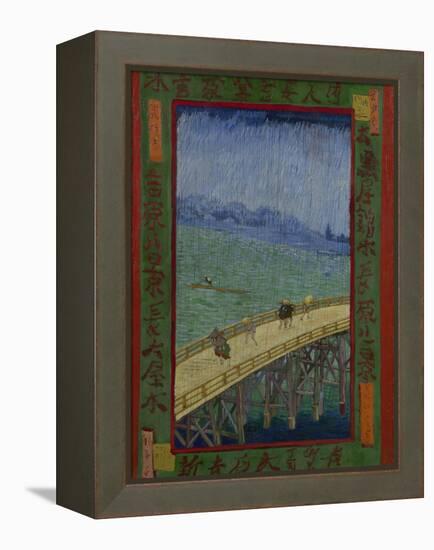 Japonaiserie: The Bridge in the Rain (after Hiroshige), Paris, 1887-Vincent van Gogh-Framed Premier Image Canvas