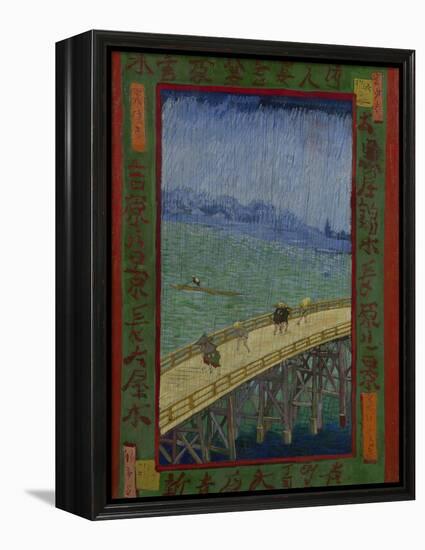 Japonaiserie: The Bridge in the Rain (after Hiroshige), Paris, 1887-Vincent van Gogh-Framed Premier Image Canvas