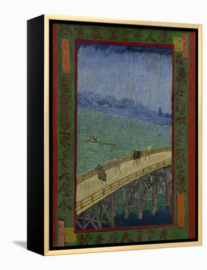 Japonaiserie: The Bridge in the Rain (after Hiroshige), Paris, 1887-Vincent van Gogh-Framed Premier Image Canvas