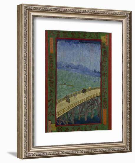 Japonaiserie: The Bridge in the Rain (after Hiroshige), Paris, 1887-Vincent van Gogh-Framed Giclee Print