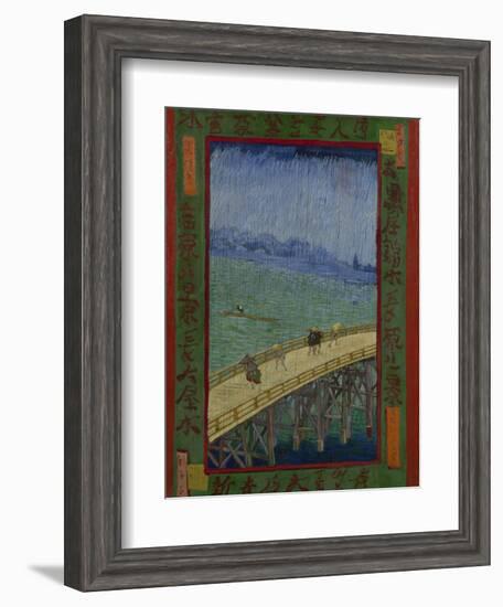 Japonaiserie: The Bridge in the Rain (after Hiroshige), Paris, 1887-Vincent van Gogh-Framed Giclee Print