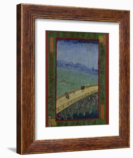 Japonaiserie: The Bridge in the Rain (after Hiroshige), Paris, 1887-Vincent van Gogh-Framed Giclee Print