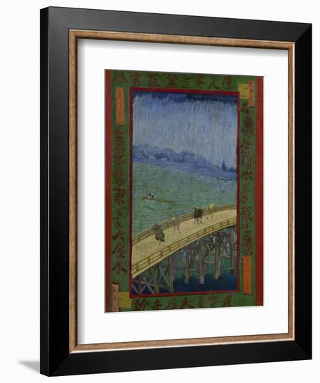 Japonaiserie: The Bridge in the Rain (after Hiroshige), Paris, 1887-Vincent van Gogh-Framed Giclee Print