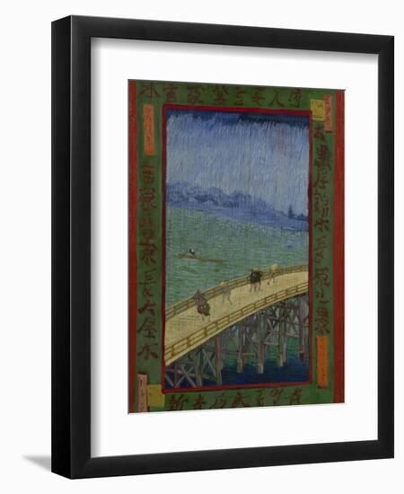 Japonaiserie: The Bridge in the Rain (after Hiroshige), Paris, 1887-Vincent van Gogh-Framed Giclee Print