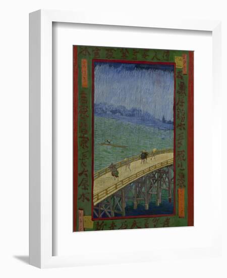 Japonaiserie: The Bridge in the Rain (after Hiroshige), Paris, 1887-Vincent van Gogh-Framed Giclee Print