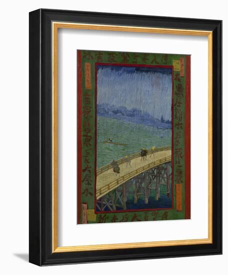 Japonaiserie: The Bridge in the Rain (after Hiroshige), Paris, 1887-Vincent van Gogh-Framed Giclee Print