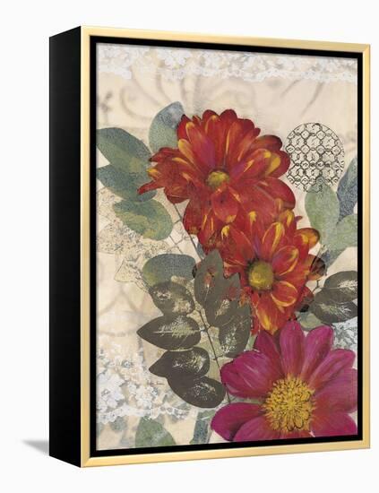 Japonesque Daisies-Matina Theodosiou-Framed Stretched Canvas