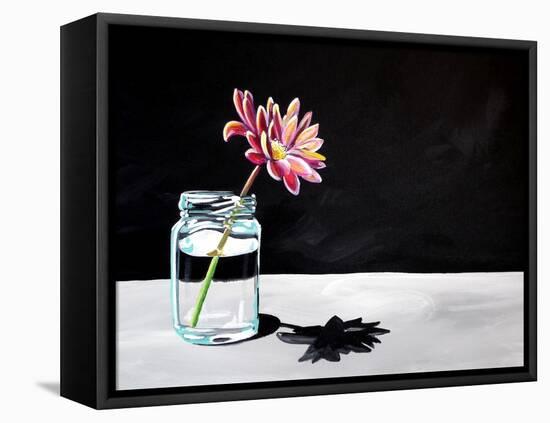 Jar & Flower-Cindy Thornton-Framed Stretched Canvas