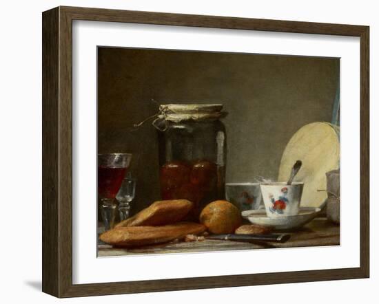 Jar of Apricots, 1758-Jean-Baptiste Simeon Chardin-Framed Giclee Print