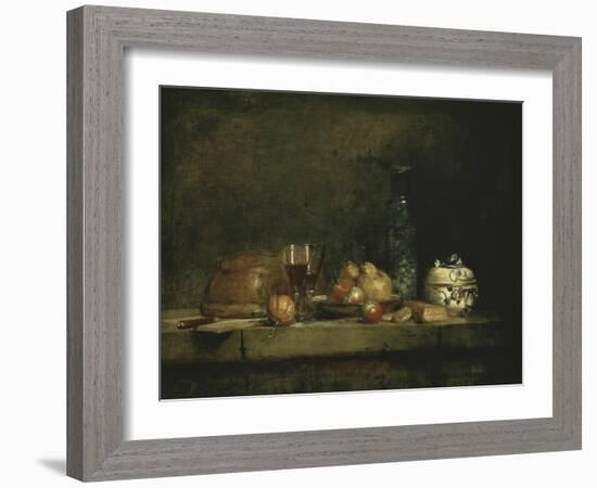 Jar of Olives-Jean-Baptiste Simeon Chardin-Framed Giclee Print