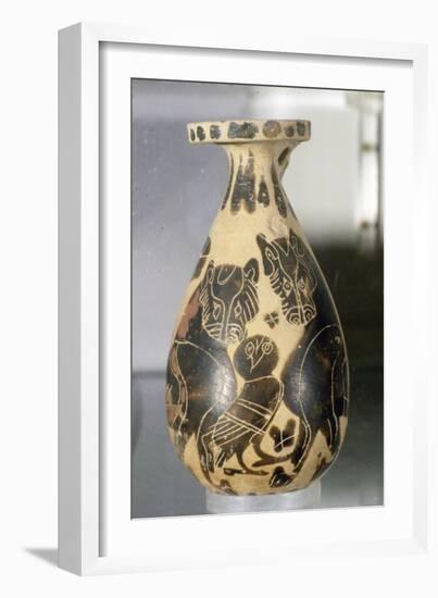 Jar with design of Owl and Panthers, Corinthian Style, 7th century BC-Unknown-Framed Giclee Print