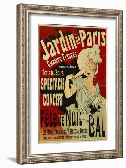Jardin de Paris, Spectacle, Concert, Fête de Nuit, Bal-Jules Chéret-Framed Giclee Print