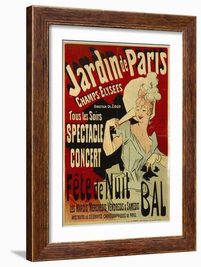 Jardin de Paris, Spectacle, Concert, Fête de Nuit, Bal-Jules Chéret-Framed Giclee Print