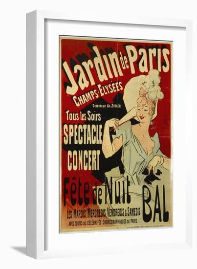 Jardin de Paris, Spectacle, Concert, Fête de Nuit, Bal-Jules Chéret-Framed Giclee Print