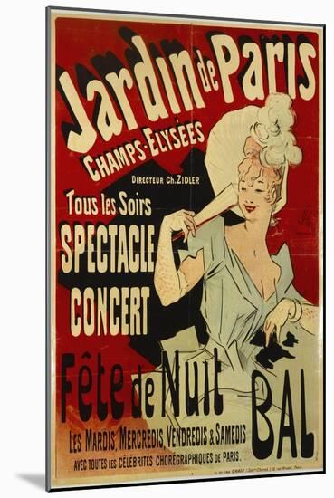 Jardin de Paris, Spectacle, Concert, Fête de Nuit, Bal-Jules Chéret-Mounted Giclee Print