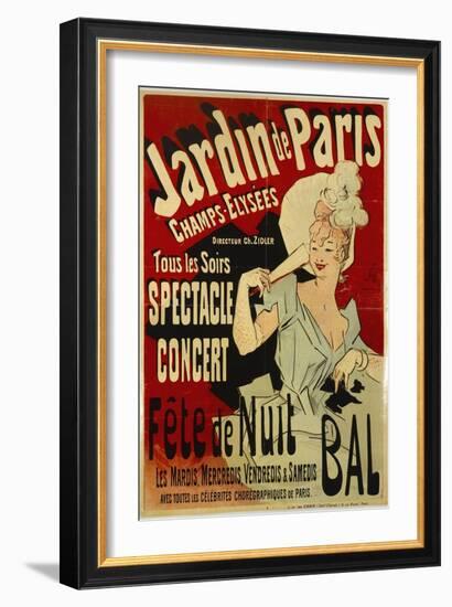 Jardin de Paris, Spectacle, Concert, Fête de Nuit, Bal-Jules Chéret-Framed Giclee Print