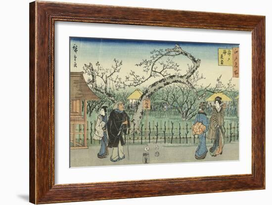 Jardin de pruniers à Kameido-Ando Hiroshige-Framed Giclee Print