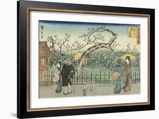 Jardin de pruniers à Kameido-Ando Hiroshige-Framed Giclee Print