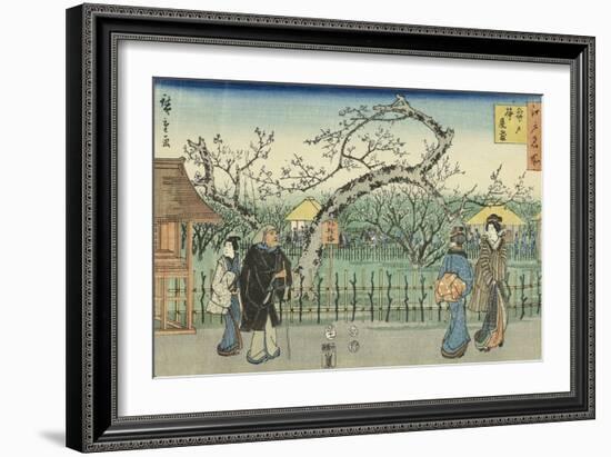 Jardin de pruniers à Kameido-Ando Hiroshige-Framed Giclee Print