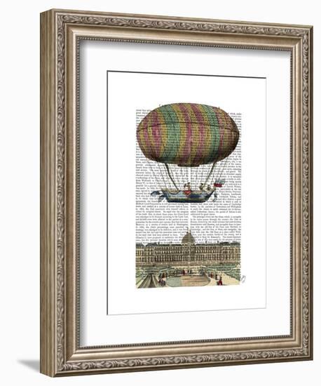 Jardin De Tuileries Hot Air Balloon-Fab Funky-Framed Art Print