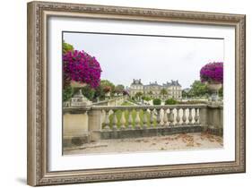 Jardin Du Luxembourg with Palace du Luxembourg with formal garden-Sylvia Gulin-Framed Photographic Print