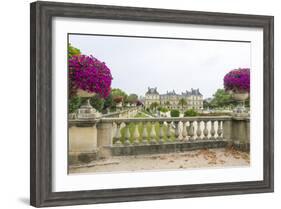 Jardin Du Luxembourg with Palace du Luxembourg with formal garden-Sylvia Gulin-Framed Photographic Print