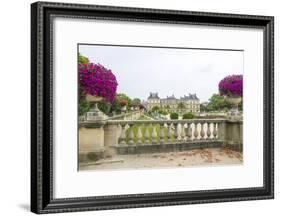 Jardin Du Luxembourg with Palace du Luxembourg with formal garden-Sylvia Gulin-Framed Photographic Print