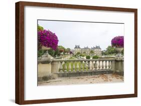 Jardin Du Luxembourg with Palace du Luxembourg with formal garden-Sylvia Gulin-Framed Photographic Print