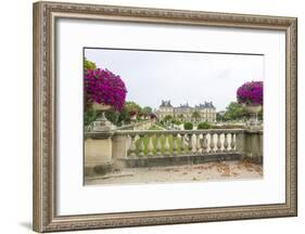 Jardin Du Luxembourg with Palace du Luxembourg with formal garden-Sylvia Gulin-Framed Photographic Print