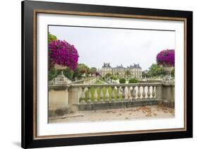 Jardin Du Luxembourg with Palace du Luxembourg with formal garden-Sylvia Gulin-Framed Photographic Print