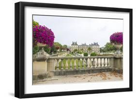 Jardin Du Luxembourg with Palace du Luxembourg with formal garden-Sylvia Gulin-Framed Photographic Print