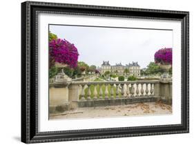 Jardin Du Luxembourg with Palace du Luxembourg with formal garden-Sylvia Gulin-Framed Photographic Print