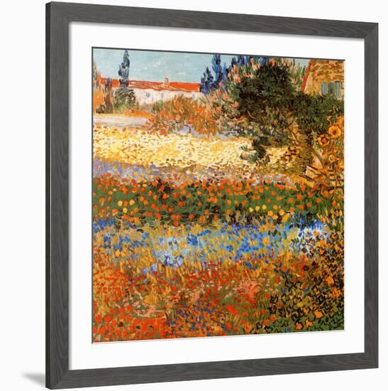 Jardin fleuri a Arles (Détail)-Vincent van Gogh-Framed Art Print