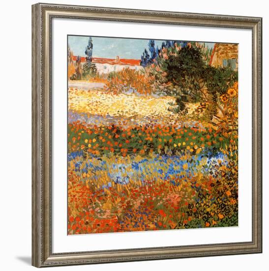 Jardin fleuri a Arles (Détail)-Vincent van Gogh-Framed Art Print