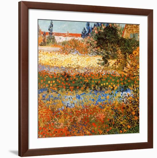 Jardin fleuri a Arles (Détail)-Vincent van Gogh-Framed Art Print